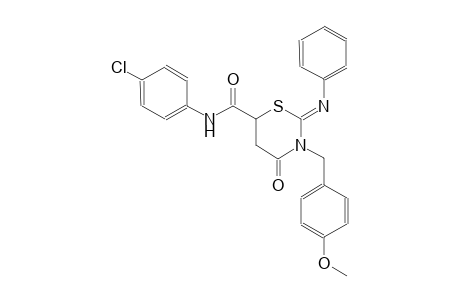 (2Z)-N-(4-chlorophenyl)-3-(4-methoxybenzyl)-4-oxo-2-(phenylimino)tetrahydro-2H-1,3-thiazine-6-carboxamide