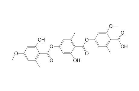 Benzoic acid, 2-hydroxy-4-[(2-hydroxy-4-methoxy-6-methylbenzoyl)oxy]-6-methyl-, 4-carboxy-3-methoxy-5-methylphenyl ester