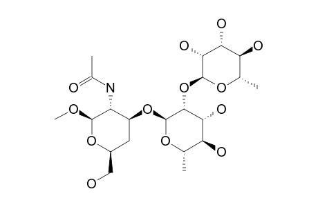 METHYL-2-ACETAMIDO-2,4-DIDEOXY-3-O-[2'-O-(ALPHA-L-RHAMNOPYRANOSYL)-ALPHA-L-RHAMNOPYRANOSYL]-BETA-D-XYLO-HEXOPYRANOSIDE