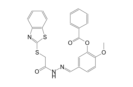 5-((E)-{[(1,3-benzothiazol-2-ylsulfanyl)acetyl]hydrazono}methyl)-2-methoxyphenyl benzoate