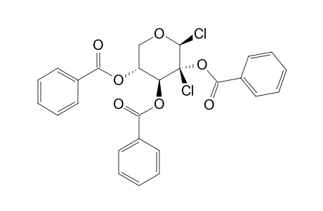 .beta.-D-Xylopyranosyl chloride, 2-C-chloro-, tribenzoate