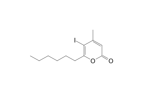 2-n-Hexyl-3-iodo-4-methylpyran-6-one