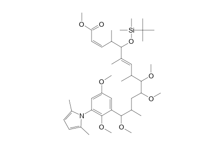 2,6-Tridecadienoic acid, 5-[[(1,1-dimethylethyl)dimethylsilyl]oxy]-13-[3-(2,5-dimethyl-1H-pyrrol-1-yl)-2,5-dimethoxyphenyl]-9,10,13-trimethoxy-4,6,8,12-tetramethyl-, methyl ester, [4S-(2Z,4R*,5S*,6E,8R*,9S*,10R*,12R*,13S*)]-