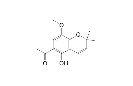 Ethanone, 1-(5-hydroxy-8-methoxy-2,2-dimethyl-2H-1-benzopyran-6-yl)-