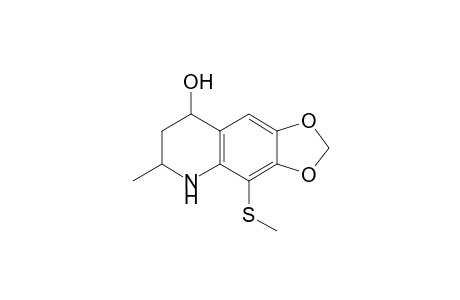 4-Hydroxy-2-methyl-6,7-methylenedioxy-8-methylthio-1,2,3,4-tetrahydroquinoline