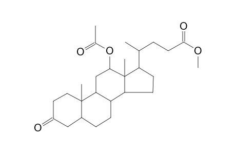 Cholan-24-oic acid, 12-(acetyloxy)-3-oxo-, methyl ester, (5.alpha.,12.alpha.)-