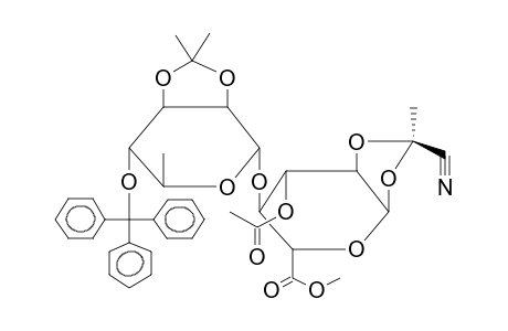 METHYL 4-O-(2,3-O-ISOPROPYLIDENE-4-O-TRITYL-ALPHA-L-RHAMNOPYRANOSYL)-3-O-ACETYL-1,2-O-[1-(EXO-CYANO)ETHYLIDENE]-ALPHA-D-GLUCOPYRANURONATE