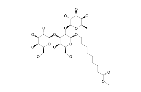 8-METHOXYCARBONYLOCTYL-2-O-(ALPHA-L-FUCOPYRANOSYL)-3-O-(ALPHA-D-GALACTOPYRANOSYL)-BETA-D-GALACTOPYRANOSIDE;B-TRISACCHARIDE