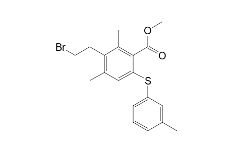 Methyl 4,6-dimethyl-5-(2-bromoethyl)-2-(3-methylphenylsulfanyl)-benzoate