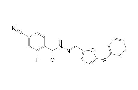 4-cyano-2-fluoro-N'-{(E)-[5-(phenylsulfanyl)-2-furyl]methylidene}benzohydrazide