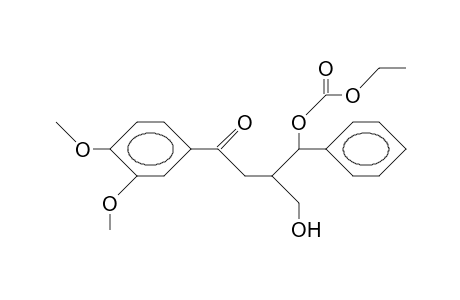 3-Ethoxycarbonyloxy-2-hydroxymethyl-3-phenyl-propyl 3,4-dimethoxy-phenyl ketone