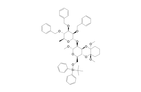 METHYL-2-O-(2,3,4-TRI-O-BENZYL-ALPHA-L-RHAMNOPYRANOSYL)-3,4-O-[(1''S,2''S)-1'',2''-DIMETHOXYCYClOHEXANE-1'',2''-DIYL]-6-O-[TERT.-BUTYLDIPHENYLSILYL)-ALP