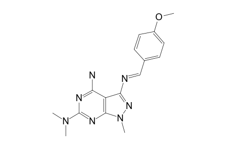 4-AMINO-6-DIMETHYLAMINO-3-(4-METHOXYPHENYL)-AZOMETHINO-1-METHYLPYRAZOLO-[3,4-D]-PYRIMIDINE