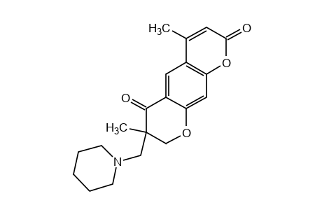 7,8-dihydro-4,7-diemethyl-7-(piperidinomethyl)-2H,6H-benzo[1,2-b:5,4-b']dipyran-2,6-dione