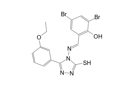 2,4-dibromo-6-((E)-{[3-(3-ethoxyphenyl)-5-sulfanyl-4H-1,2,4-triazol-4-yl]imino}methyl)phenol