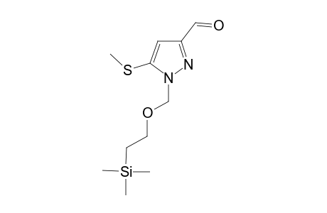5-(methylthio)-1-((2-(trimethylsilyl)ethoxy)methyl)-1H-pyrazole-3-carbaldehyde