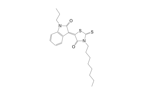(3Z)-3-(3-octyl-4-oxo-2-thioxo-1,3-thiazolidin-5-ylidene)-1-propyl-1,3-dihydro-2H-indol-2-one