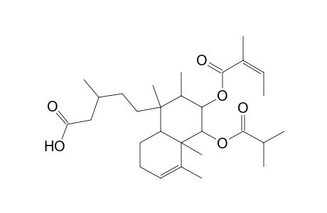 1-Naphthalenepentanoic acid, 1,2,3,4,4a,7,8,8a-octahydro-.beta.,1,2,4a,5-pentamethyl-3-[(2-methyl-1-oxo-2-butenyl)oxy]-4-(2-methyl-1-oxopropoxy)-