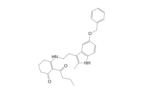 2-Butanoyl-3-[2-(2-methyl-5-phenylmethoxy-1H-indol-3-yl)ethylamino]cyclohex-2-en-1-one