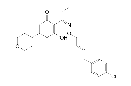 2-Cyclohexen-1-one, 2-[1-[[[4-(4-chlorophenyl)-2-butenyl]oxy]imino]propyl]-3-hydroxy-5-(tetrahydro-2H-pyran-4-yl)-, (?,E)-