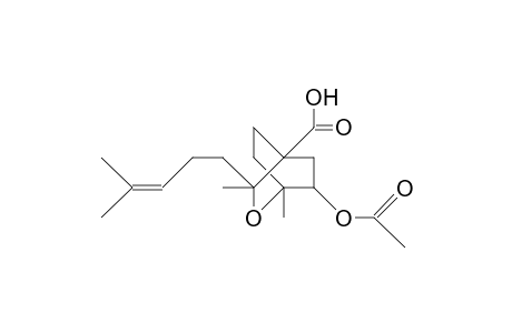 6R-Acetoxy-3R-(4-methyl-3-penten-1-yl)-1R,3-dimethyl-2-oxo-bicyclo(2.2.2)octane-4R-carboxylic acid