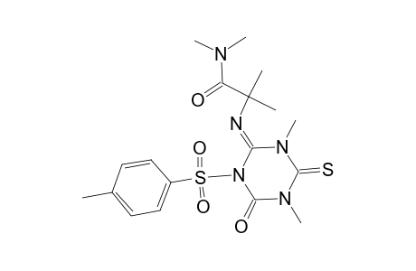 2-(hexahydro-1,5-dimethyl-4-oxo-6-thioxo-3-tosyl-1,3,5-triazine-2-ylidenamino)-N,N,2-trimethylpropionamide