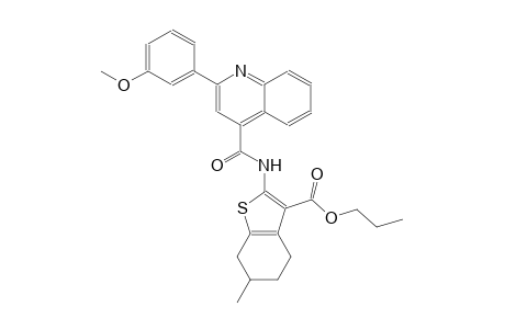 propyl 2-({[2-(3-methoxyphenyl)-4-quinolinyl]carbonyl}amino)-6-methyl-4,5,6,7-tetrahydro-1-benzothiophene-3-carboxylate