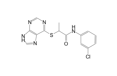 propanamide, N-(3-chlorophenyl)-2-(9H-purin-6-ylthio)-