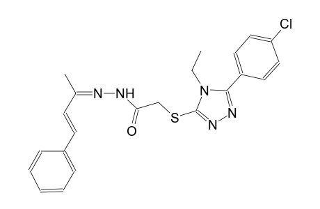 2-{[5-(4-chlorophenyl)-4-ethyl-4H-1,2,4-triazol-3-yl]sulfanyl}-N'-[(2E)-1-methyl-3-phenyl-2-propenylidene]acetohydrazide