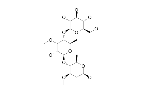 BETA-D-GLUCOPYRANOSYL-(1->4)-BETA-D-6-DEOXY-3-O-METHYL-ALLOPYRANOSYL-(1->4)-BETA-D-OLEANDROPYRANOSE