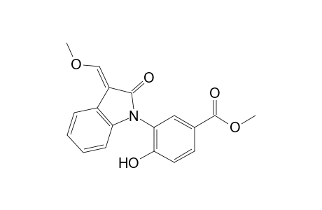 Costinone B [(E)-Methyl 4-hydroxy-3-{3-[(E)'-methoxymethylidene]-2-oxo-2,3-dihydro-1H-indol-1-y}benzoate]