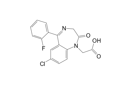 2-[7-chloranyl-5-(2-fluorophenyl)-2-oxidanylidene-3H-1,4-benzodiazepin-1-yl]ethanoic acid