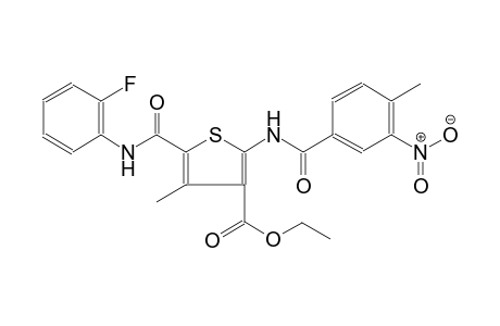 3-thiophenecarboxylic acid, 5-[[(2-fluorophenyl)amino]carbonyl]-4-methyl-2-[(4-methyl-3-nitrobenzoyl)amino]-, ethyl ester