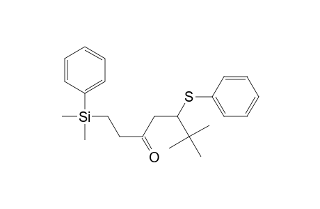 3-Heptanone, 1-(dimethylphenylsilyl)-6,6-dimethyl-5-(phenylthio)-
