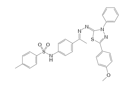 N-{4-[(1E)-1-{(2Z)-[5-(4-Methoxyphenyl)-3-phenyl-1,3,4-thiadiazol-2(3H)-ylidene]hydrazinylidene}-ethyl]phenyl}-4-methylbenzenesulfonamide