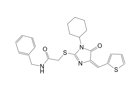 N-benzyl-2-{[(4E)-1-cyclohexyl-5-oxo-4-(2-thienylmethylene)-4,5-dihydro-1H-imidazol-2-yl]sulfanyl}acetamide