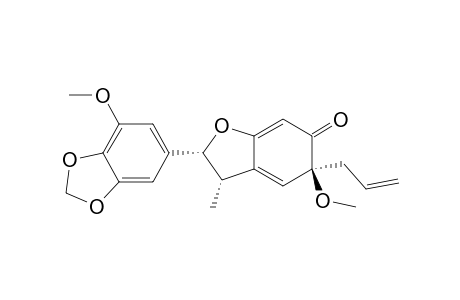 6(2H)-Benzofuranone, 3,5-dihydro-5-methoxy-2-(7-methoxy-1,3-benzodioxol-5-yl)-3-methyl-5-(2-propenyl)-, [2R-(2.alpha.,3.alpha.,5.alpha.)]-