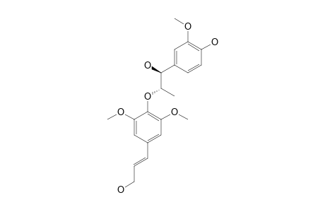 MYRISLIGNANOMETIN-E;ERYTHRO-(1-R,2-S)-2-[4-(3-HYDROXY-(E)-PROP-1-ENYL)-2,6-DIMETHOXYPHENOXYL]-1-(4-HYDROXY-3-METHOXYPHENYL)-PROPAN-1-OL