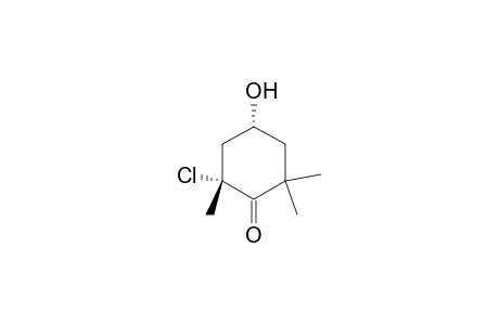 Cyclohexanone, 2-chloro-4-hydroxy-2,6,6-trimethyl-, (2R-cis)-