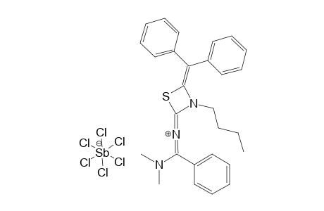 N-(2)-[3-BUTYL-4-(DIPHENYLMETHYLENE)-1,3-THIAZETIDIN-2-YLIDENE]-N(1),N(1)-DIMETHYL-BENZAMIDINIUM-HEXACHLOROANTIMONATE