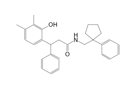 3-(2-hydroxy-3,4-dimethylphenyl)-3-phenyl-N-[(1-phenylcyclopentyl)methyl]propanamide