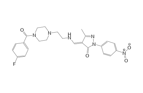 3H-pyrazol-3-one, 4-[[[2-[4-(4-fluorobenzoyl)-1-piperazinyl]ethyl]amino]methylene]-2,4-dihydro-5-methyl-2-(4-nitrophenyl)-, (4E)-