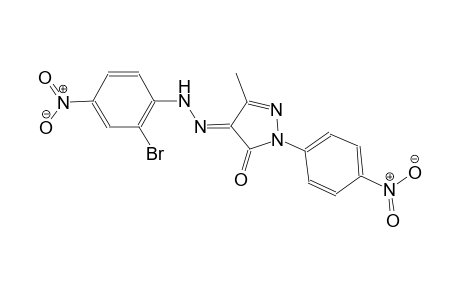 (4E)-3-methyl-1-(4-nitrophenyl)-1H-pyrazole-4,5-dione 4-[(2-bromo-4-nitrophenyl)hydrazone]