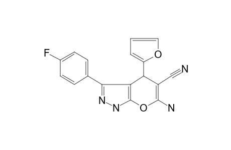 6-Amino-3-(4-fluorophenyl)-4-furan-2-yl-1,4-dihydropyrano[2,3-C]pyrazole-5-carbonitrile