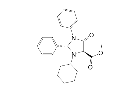 4-Imidazolidinecarboxylic acid, 3-cyclohexyl-5-oxo-1,2-diphenyl-, methyl ester, trans-