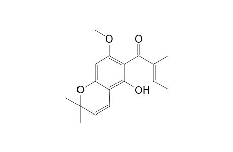 5-Hydroxy-7-methoxy-2,2-dimethyl-6-(2'-methyl-2'-buten-1'-oxo)-2H-(1)-benzopyran