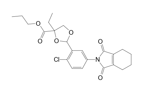 1,3-Dioxolane-4-carboxylic acid, 2-[2-chloro-5-(1,3,4,5,6,7-hexahydro-1,3-dioxo-2H-isoindol-2-yl)phenyl]-4-ethyl-, propyl ester