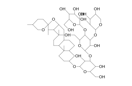 Tigogenin-3-O-xylopyranosyl-(1-3)-uglucopyranosyl-(1-4)E-glucopyranosyl-(1-3).beta.-D-galactopyranosid