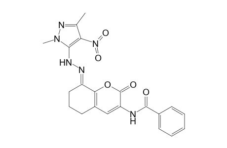 N-{8-[(1,3-Dimethyl-4-nitropyrazol-5-yl)hydrazono]-5,6,7,8-Tetrahydro-2-oxo-1-benzopyran-3-yl}benzamide