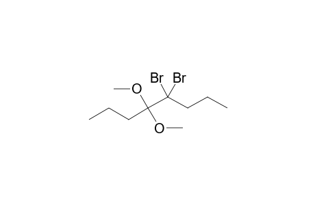 4,4-bis(bromanyl)-5,5-dimethoxy-octane